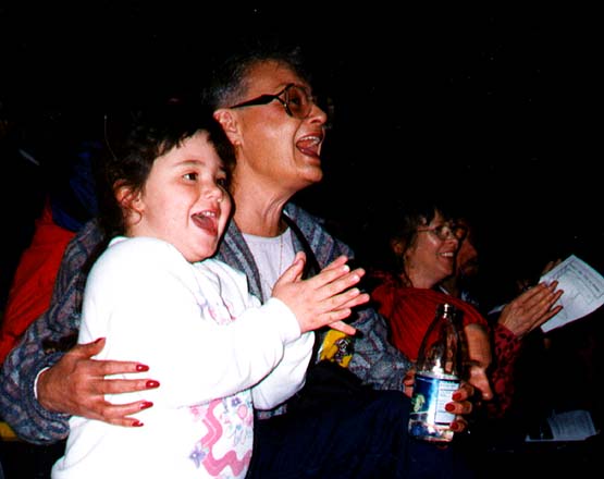 Audience members at Theater Artaud