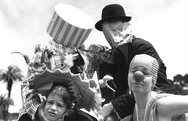 (top) Sandra Feusi, Wendy Parkman, (bottom) Olivia Rogers, Rose Gray in 'Facade' -- photo by Dudley Brooks